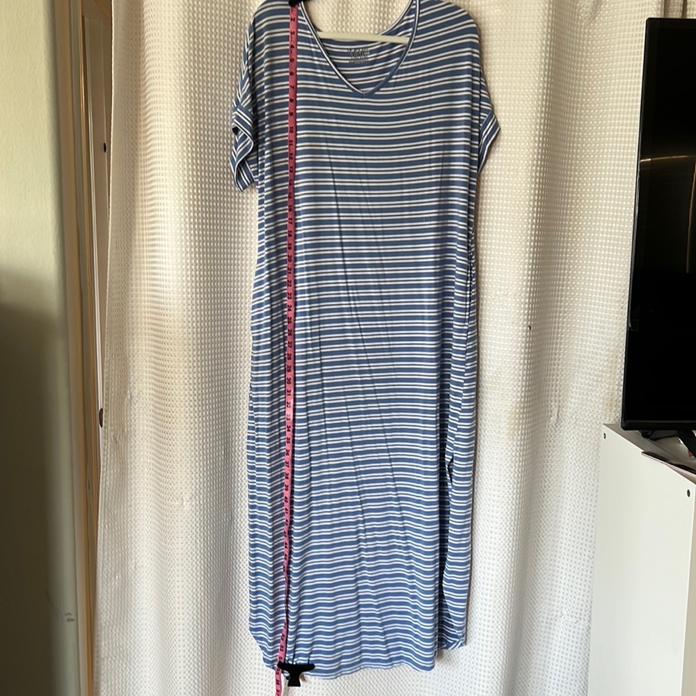 Time & Tru XXL T Dress Periwinkle GUC Pockets Stretch Side Slits Nice Dreap